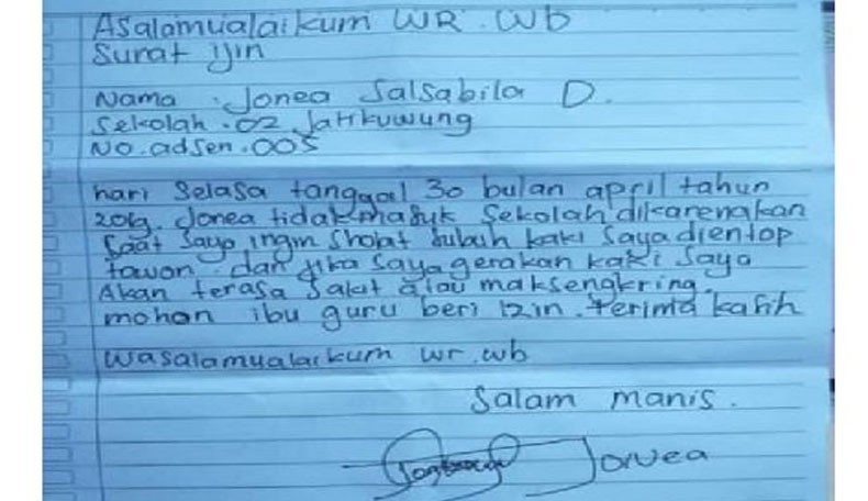 Surat Izin Bocah SD